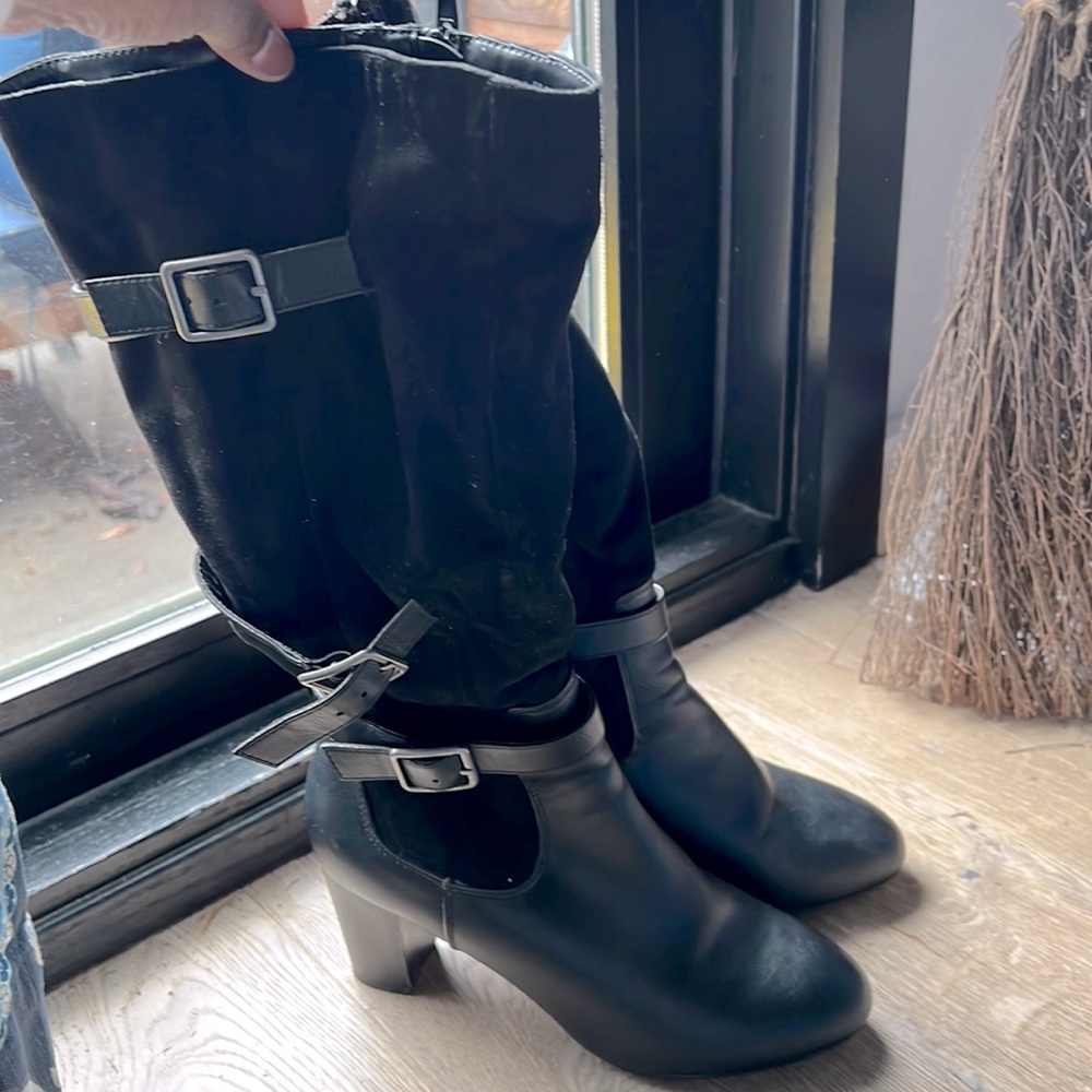 Black Buckled Fall Calf Boots